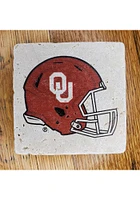 Oklahoma Sooners Helmet 4x4 Stone Coaster - Red