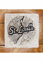 St Louis Wordmark Script Map Coaster - Black