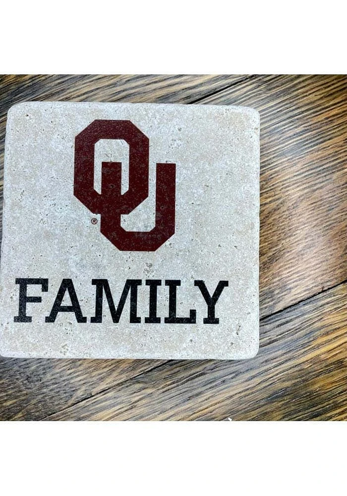 Oklahoma Sooners OU Family 4x4 Stone Coaster - Red
