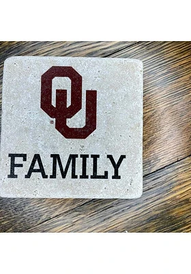Oklahoma Sooners OU Family 4x4 Stone Coaster - Red
