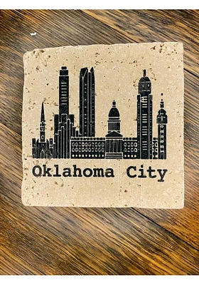 Oklahoma City Skyline Coaster - Brown