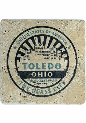 Toledo Stamp Coaster - Blue