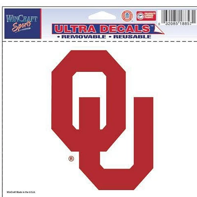 Oklahoma Sooners 5x6 Ultra Auto Decal - Crimson