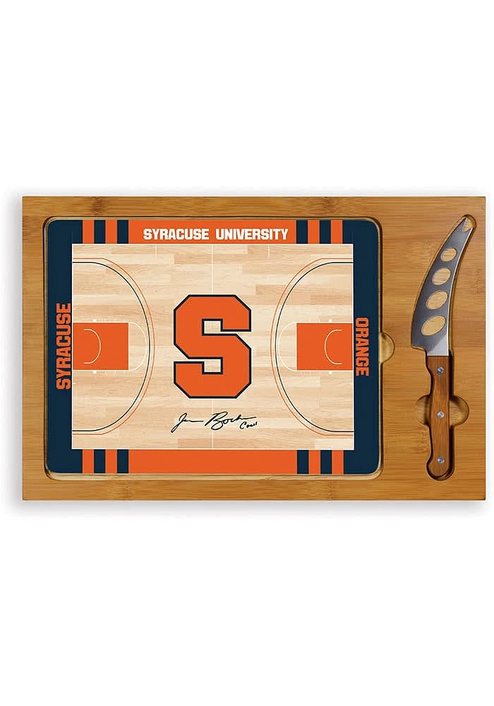 Syracuse Orange Icon Basketball Glass Top Cutting Board