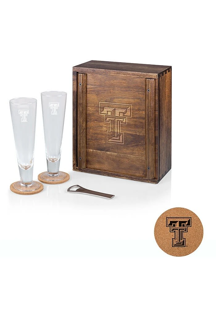 Texas Tech Red Raiders Pilsner Beer Glass Drink Set