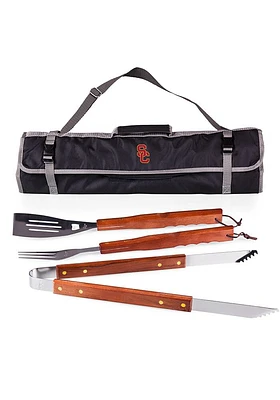 USC Trojans 3 Piece Tote BBQ Tool Set