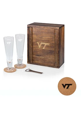 Virginia Tech Hokies Pilsner Beer Glass Drink Set