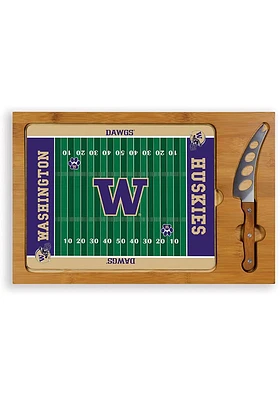Washington Huskies Icon Football Glass Top Cutting Board