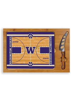 Washington Huskies Icon Basketball Glass Top Cutting Board