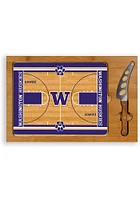 Washington Huskies Icon Basketball Glass Top Cutting Board