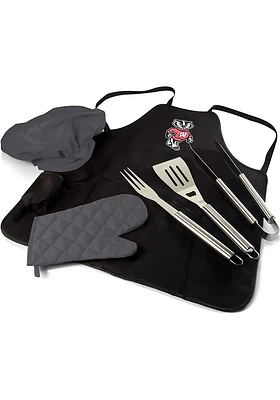 Wisconsin Badgers Pro Grill BBQ Apron Set