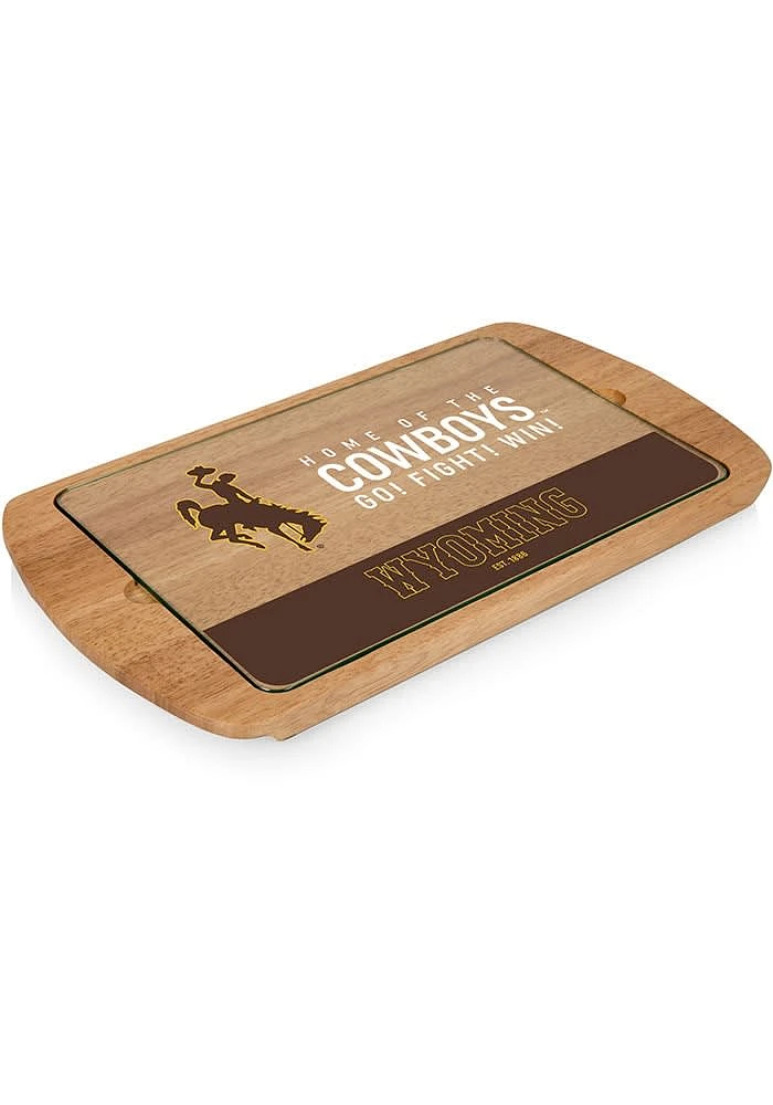 Wyoming Cowboys Billboard Glass Top Serving Tray
