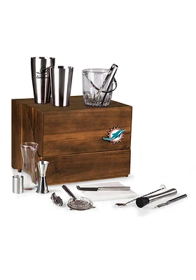 Miami Dolphins Madison Bar 19 Piece Colored Drink Set
