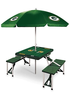 Green Bay Packers Portable Picnic w Umbrella Table