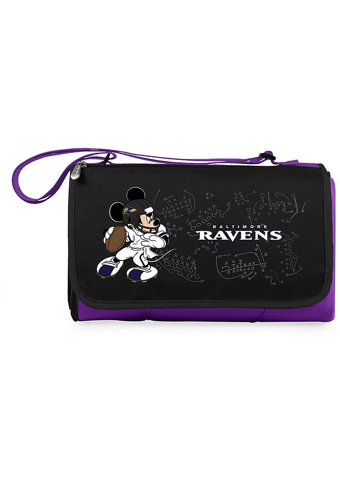 Baltimore Ravens Disney Mickey Outdoor Picnic Fleece Blanket - Purple