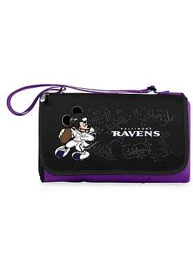Baltimore Ravens Disney Mickey Outdoor Picnic Fleece Blanket - Purple