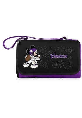 Minnesota Vikings Disney Mickey Outdoor Picnic Fleece Blanket - Purple