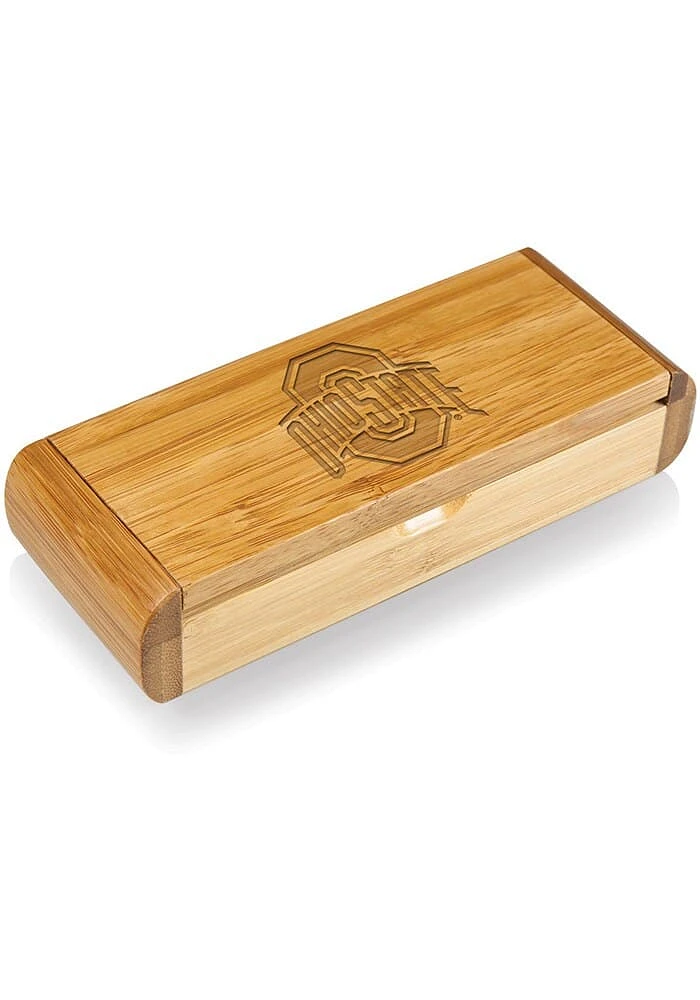 Ohio State Buckeyes Elan Bamboo Box and Deluxe Bottle Opener