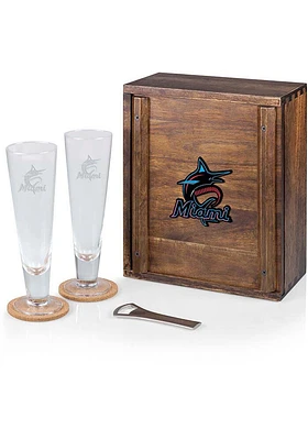 Miami Marlins Colored Pilsner Beer Glass Drink Set