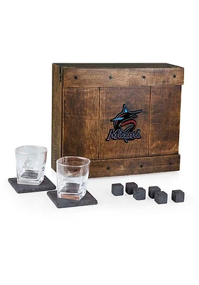 Miami Marlins Colored Whiskey Box Gift Drink Set