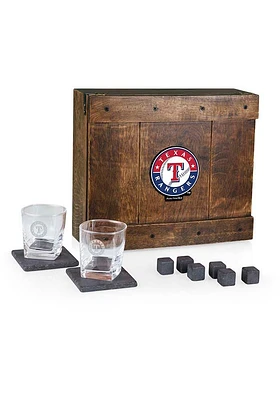 Texas Rangers Colored Whiskey Box Gift Drink Set
