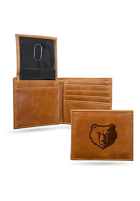 Memphis Grizzlies Logo Personalized Laser Engraved Mens Bifold Wallet