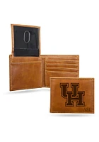 Houston Cougars Personalized Laser Engraved Mens Bifold Wallet