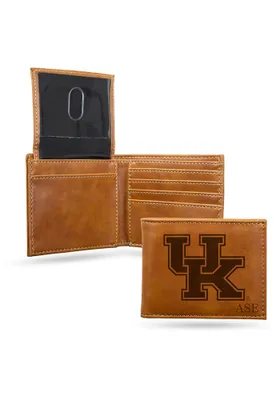 Kentucky Wildcats Logo Personalized Laser Engraved Mens Bifold Wallet