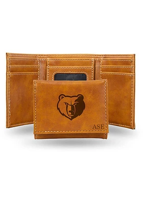 Memphis Grizzlies Logo Personalized Laser Engraved Mens Trifold Wallet