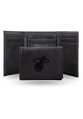 Miami Heat Logo Personalized Laser Engraved Mens Trifold Wallet