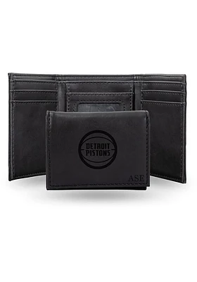 Detroit Pistons Logo Personalized Laser Engraved Mens Trifold Wallet
