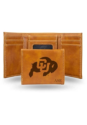Colorado Buffaloes Personalized Laser Engraved Mens Trifold Wallet