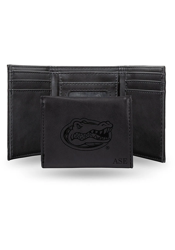 Florida Gators Logo Personalized Laser Engraved Mens Trifold Wallet