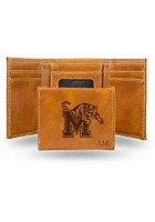 Memphis Tigers Personalized Laser Engraved Mens Trifold Wallet