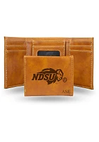 North Dakota State Bison Personalized Laser Engraved Mens Trifold Wallet