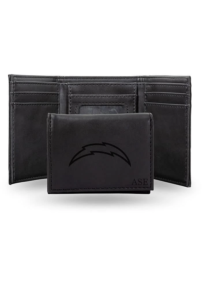 Los Angeles Chargers Logo Personalized Laser Engraved Mens Trifold Wallet
