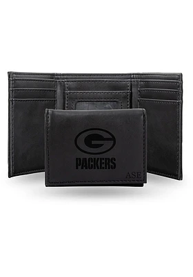 Green Bay Packers Logo Personalized Laser Engraved Mens Trifold Wallet
