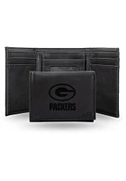 Green Bay Packers Logo Personalized Laser Engraved Mens Trifold Wallet