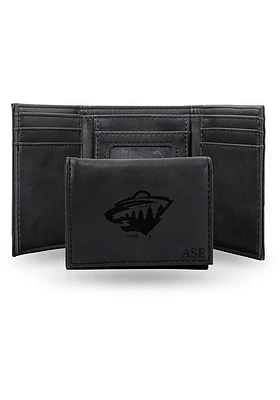 Minnesota Wild Personalized Laser Engraved Mens Trifold Wallet