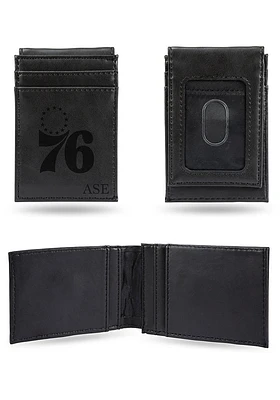 Philadelphia 76ers Logo Personalized Laser Engraved Front Pocket Mens Bifold Wallet