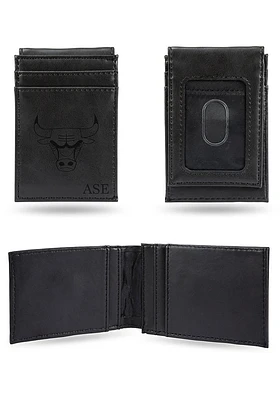 Chicago Bulls Logo Personalized Laser Engraved Front Pocket Mens Bifold Wallet