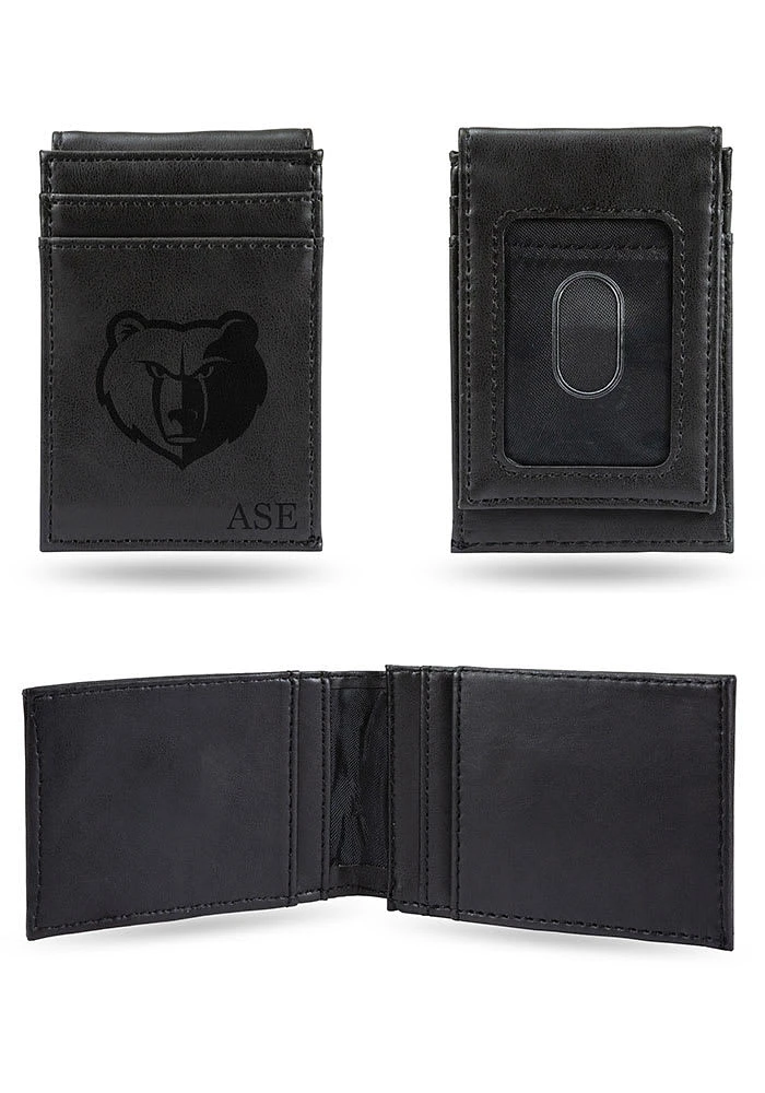 Memphis Grizzlies Logo Personalized Laser Engraved Front Pocket Mens Bifold Wallet