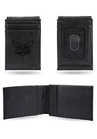 Charlotte Hornets Logo Personalized Laser Engraved Front Pocket Mens Bifold Wallet