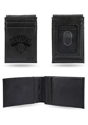 New York Knicks Logo Personalized Laser Engraved Front Pocket Mens Bifold Wallet