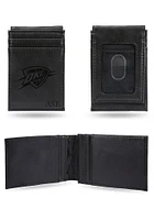 Oklahoma City Thunder Logo Personalized Laser Engraved Front Pocket Mens Bifold Wallet