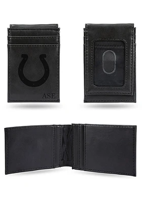 Indianapolis Colts Logo Personalized Laser Engraved Front Pocket Mens Bifold Wallet
