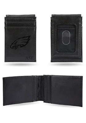 Philadelphia Eagles Logo Personalized Laser Engraved Front Pocket Mens Bifold Wallet