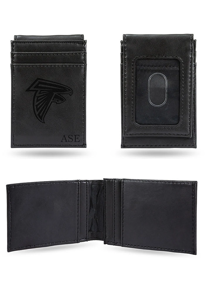 Atlanta Falcons Logo Personalized Laser Engraved Front Pocket Mens Bifold Wallet