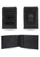 Green Bay Packers Logo Personalized Laser Engraved Front Pocket Mens Bifold Wallet