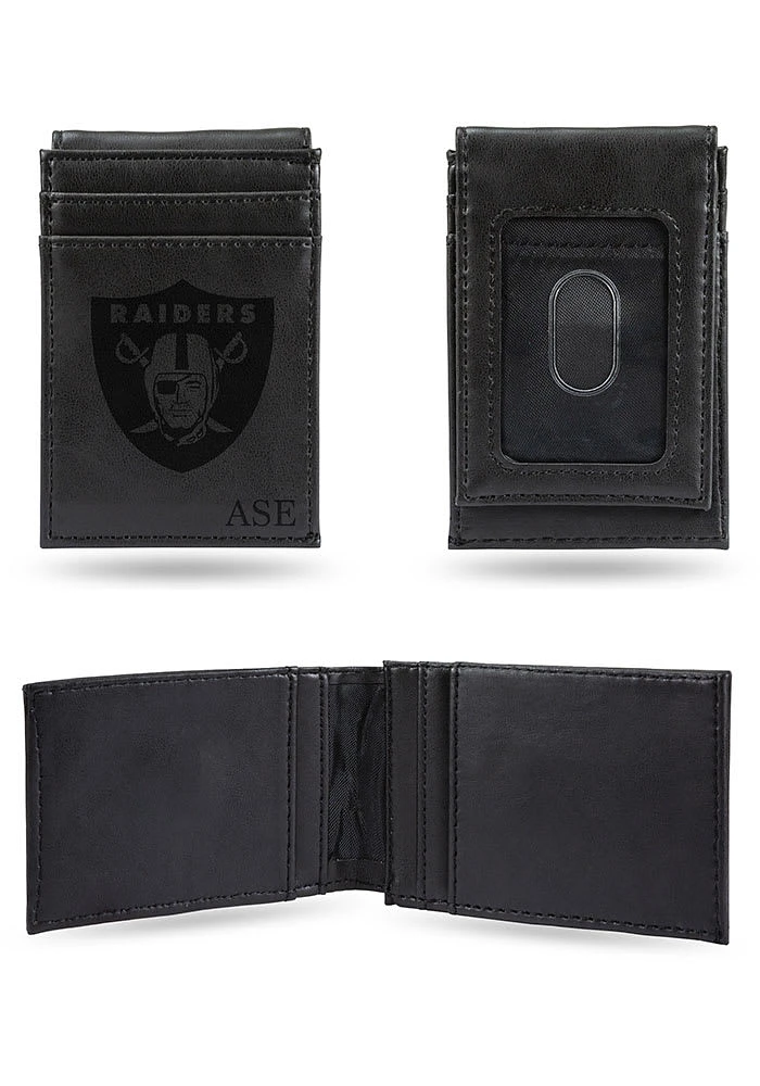 Las Vegas Raiders Logo Personalized Laser Engraved Front Pocket Mens Bifold Wallet